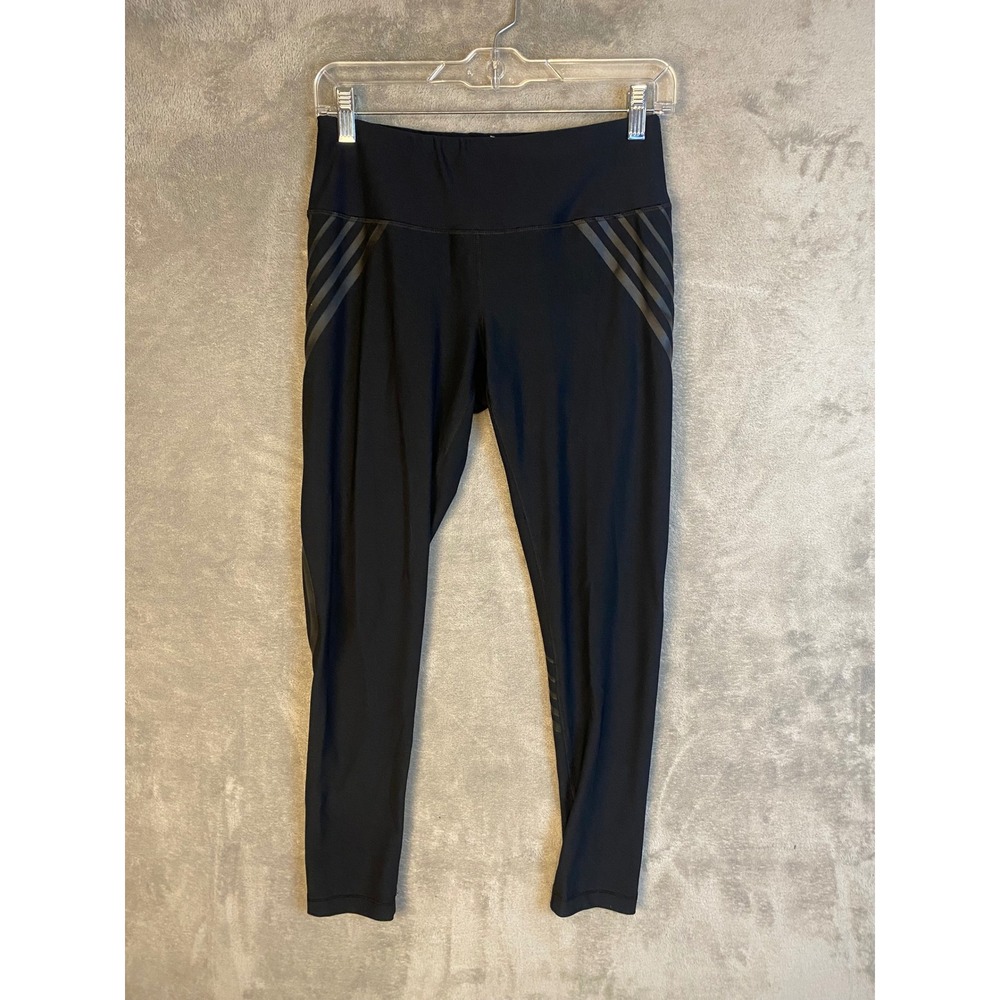 90 Degree by Reflex Leggings Womens M Athletic Black Reflective Stripe EUC